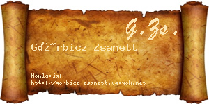 Görbicz Zsanett névjegykártya
