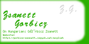 zsanett gorbicz business card